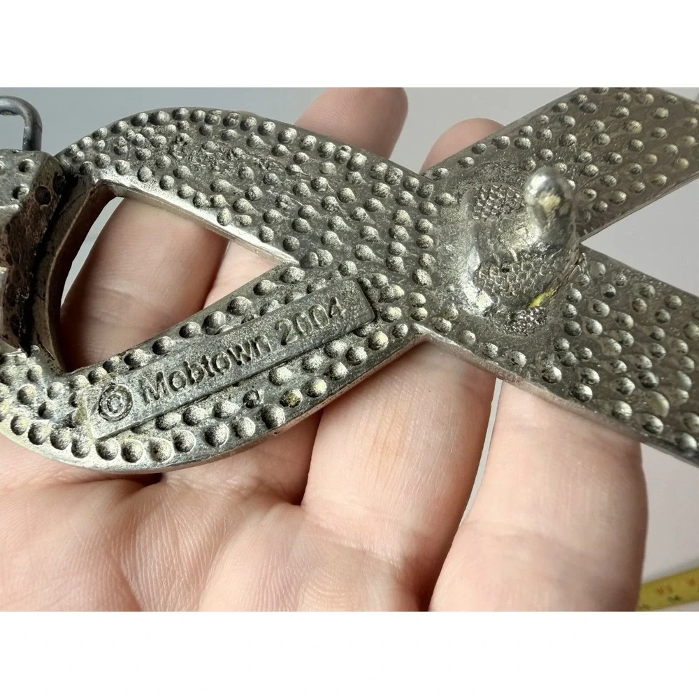 Support Our Troops Belt Buckle Yellow Enamel 2004 Vintage‎